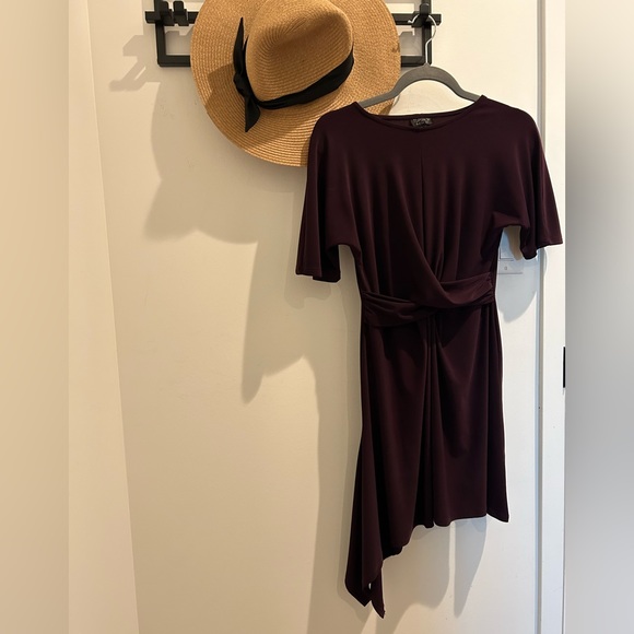Topshop Asymmetric Dress in Royal Purple - Picture 2 of 3